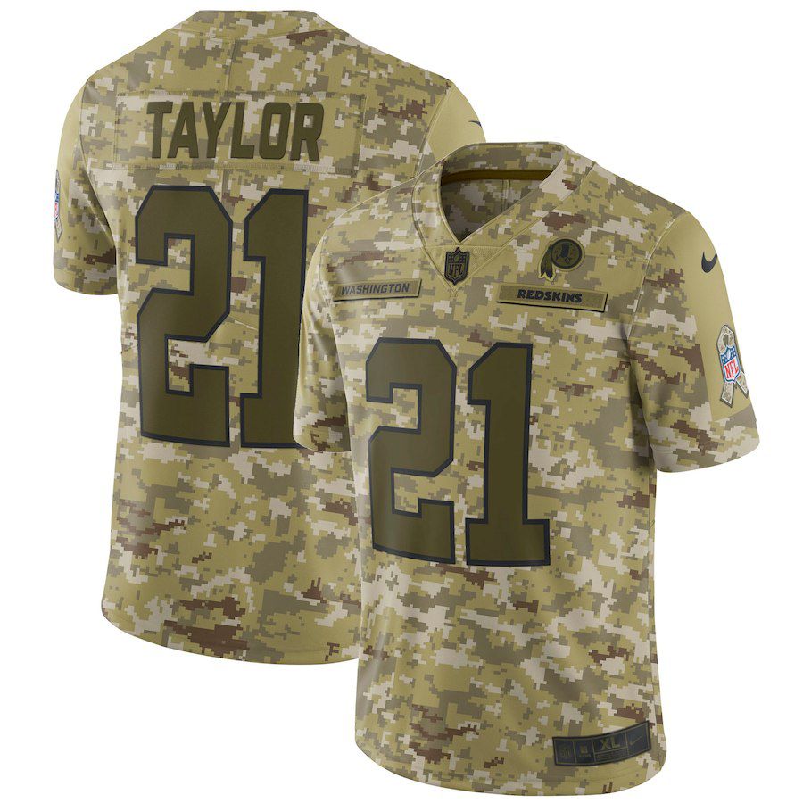 Men Washington Red Skins #21 Taylor Nike Camo Salute to Service Retired Player Limited NFL Jerseys